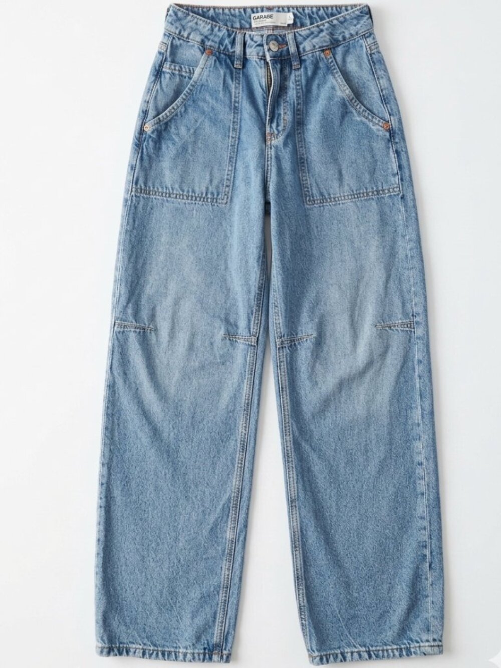 Garage "Ample / Baggy" Light Wash Utility Wide Leg Jeans - Size 00 / 23